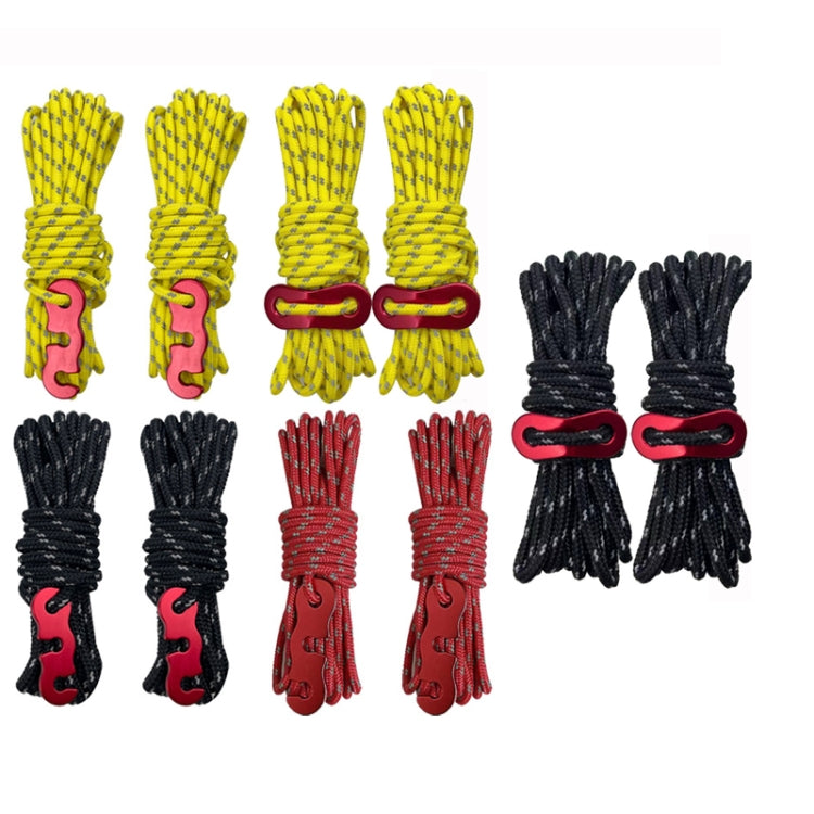 4m x 6 Rolls Outdoor Camping Tent Canopy Wind Rope Luminous Multi-Function Wind Rope Buckle Tent Fixed Rope( S Buckle-Yellow) - Tents & Accessories by PMC TechLife | Online Shopping South Africa | PMC TechLife | Buy Now Pay Later Mobicred