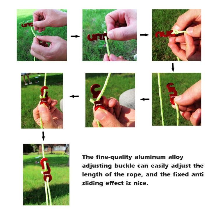 4m x 6 Rolls Outdoor Camping Tent Canopy Wind Rope Luminous Multi-Function Wind Rope Buckle Tent Fixed Rope(S Buckle-Red) - Tents & Accessories by PMC TechLife | Online Shopping South Africa | PMC TechLife | Buy Now Pay Later Mobicred