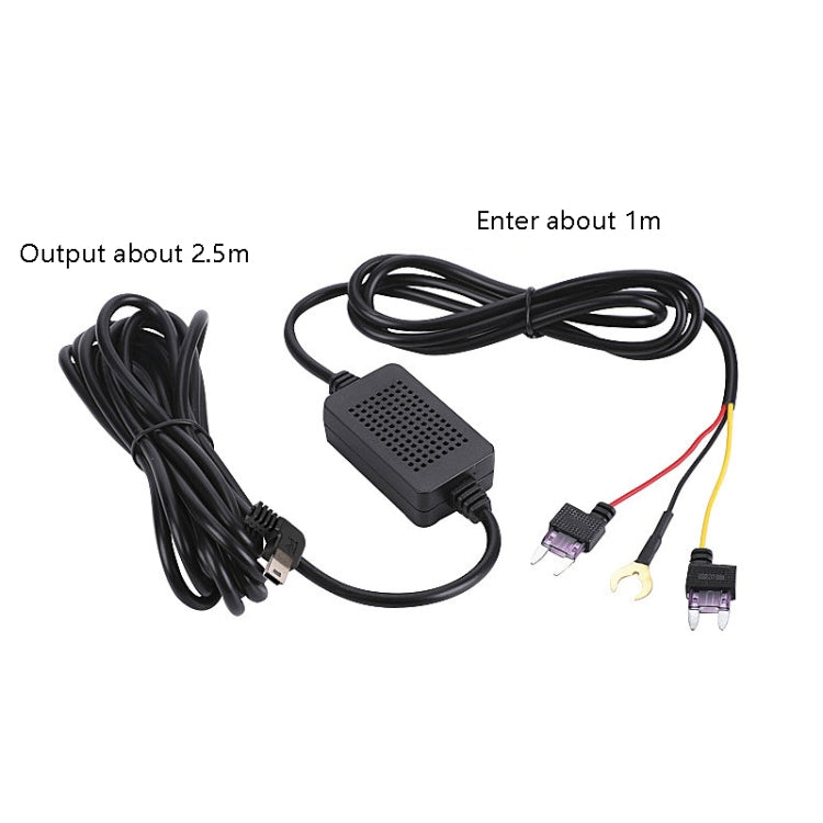 H516 Recording Step-down Line Shrinkage Video Car Charger Line Parking Monitoring Three-Core Power Cord, Model: With Fuse(Mini Left Elbow) - Cables & Connectors by PMC TechLife | Online Shopping South Africa | PMC TechLife | Buy Now Pay Later Mobicred