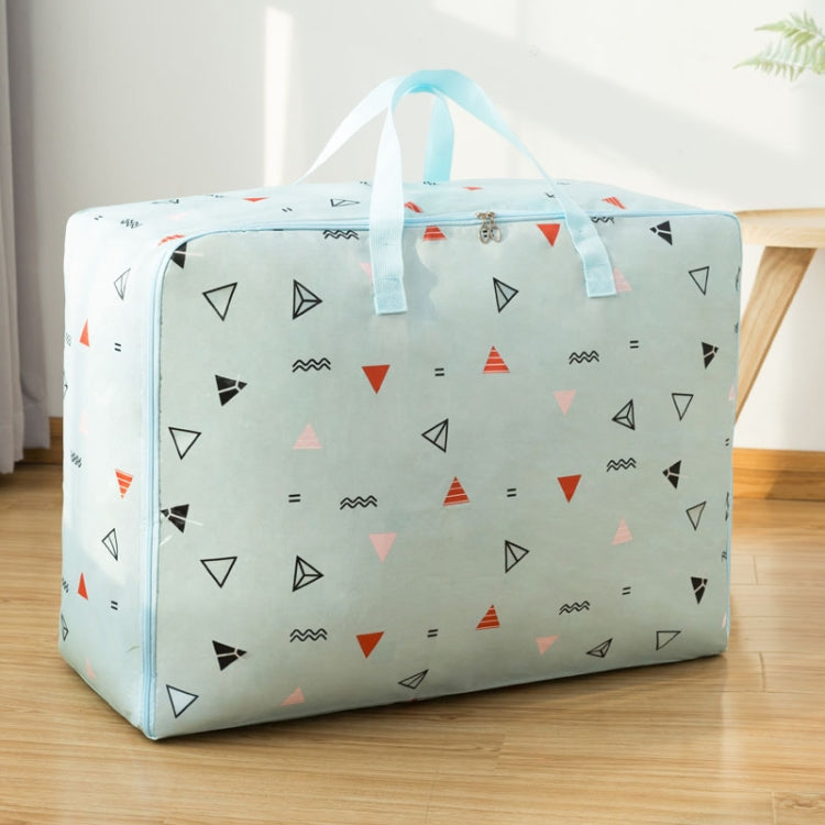 Oxford Cloth Quilt Moisture-Proof & Waterproof Storage Bag Zipper Portable Moving Luggage Bag, Specification: 55x33x20cm(Blue Triangle) - Storage Bags by PMC TechLife | Online Shopping South Africa | PMC TechLife