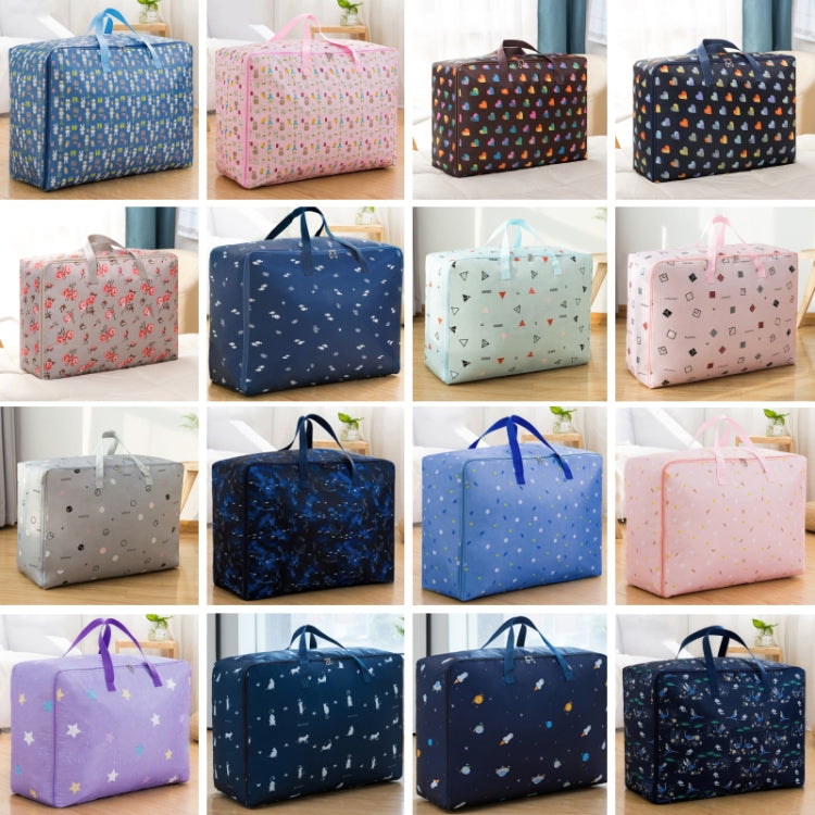 Oxford Cloth Quilt Moisture-Proof & Waterproof Storage Bag Zipper Portable Moving Luggage Bag, Specification: 55x33x20cm(Blue Triangle) - Storage Bags by PMC TechLife | Online Shopping South Africa | PMC TechLife