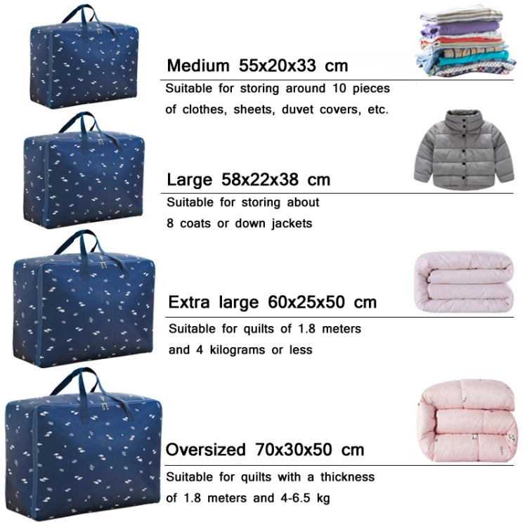 Oxford Cloth Quilt Moisture-Proof & Waterproof Storage Bag Zipper Portable Moving Luggage Bag, Specification: 60x50x25cm(Pink Square) - Storage Bags by PMC TechLife | Online Shopping South Africa | PMC TechLife