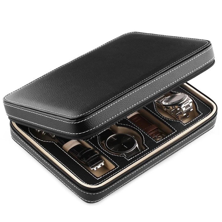8-Digit Watch Storage Box Watch Display Box Portable Watch Travel Bag, Specification: 24 x 18 x 6cm(Black) - free shipping - PMC TechLife - Order now!
