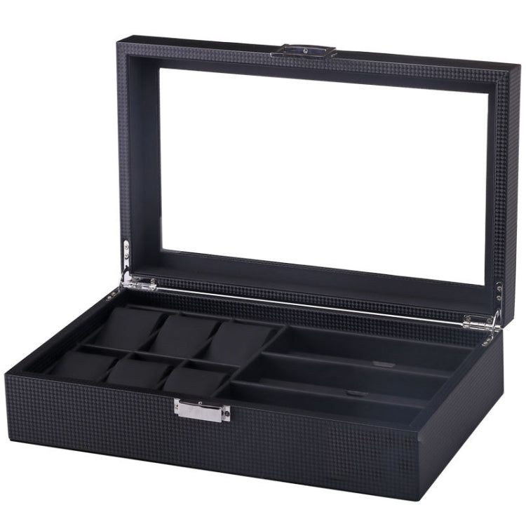 6+3 PU Watch Glasses Case Carbon Fiber PU Skin Watch Box Sunglasses Box(Black) - free shipping - PMc TechLife - Order now!