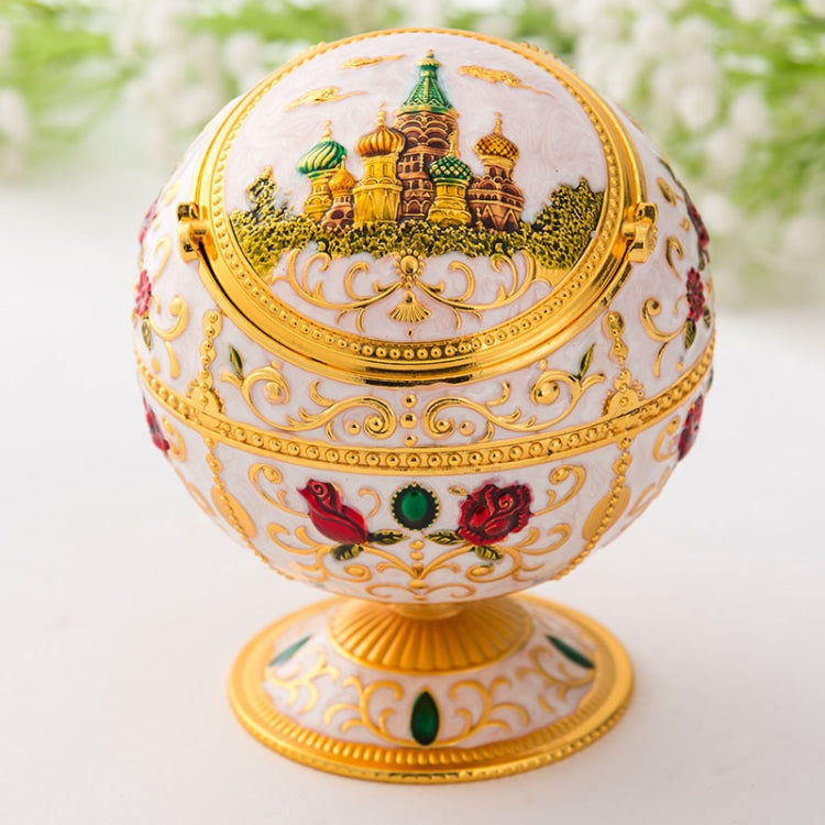 Metal Globe Ashtray With Lid Holiday Gift Tea Table Decoration(Phnom Pencasting Castle) - Cigarette Box & Ashtrays by PMC TechLife | Online Shopping South Africa | PMC TechLife