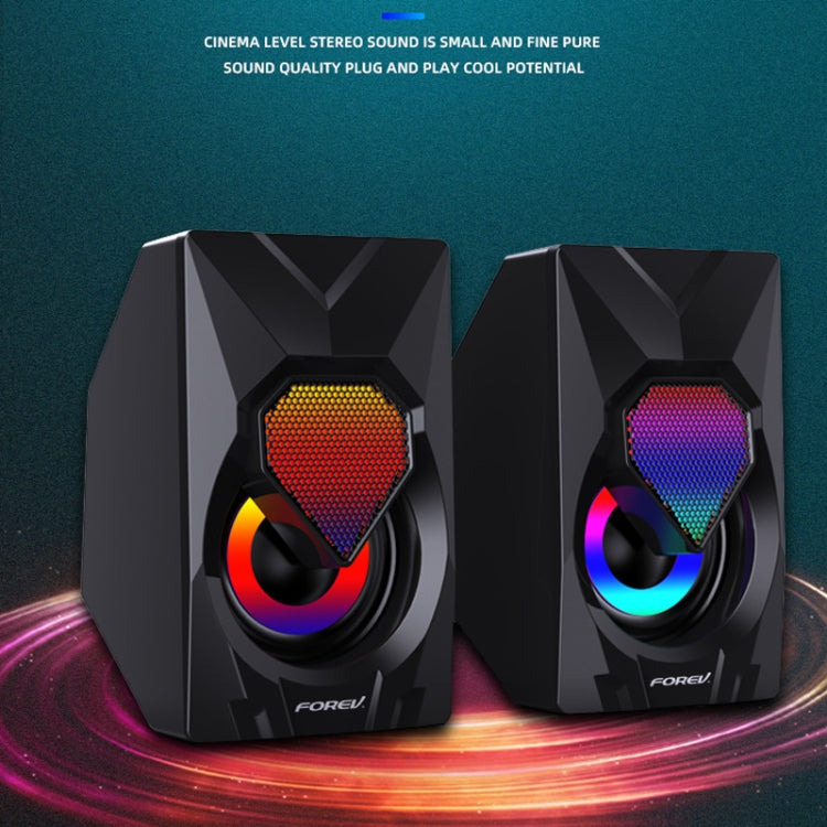 FOREV FV-209 One Pair Digital Mini Speakers Multimedia Colorful Lights Subwoofer Small Speaker - free shipping - PMC Jewellery - Order now!