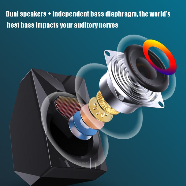 FOREV FV-209 One Pair Digital Mini Speakers Multimedia Colorful Lights Subwoofer Small Speaker - free shipping - PMC Jewellery - Order now!