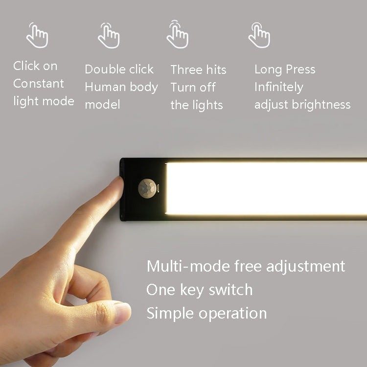 Intelligent Automatic Human Body Induction Wireless LED Lamp 80cm(Silver + Warm Light) - Sensor LED Lights by PMc TechLife | Online Shopping South Africa | PMc TechLife | Buy Now Pay Later Mobicred