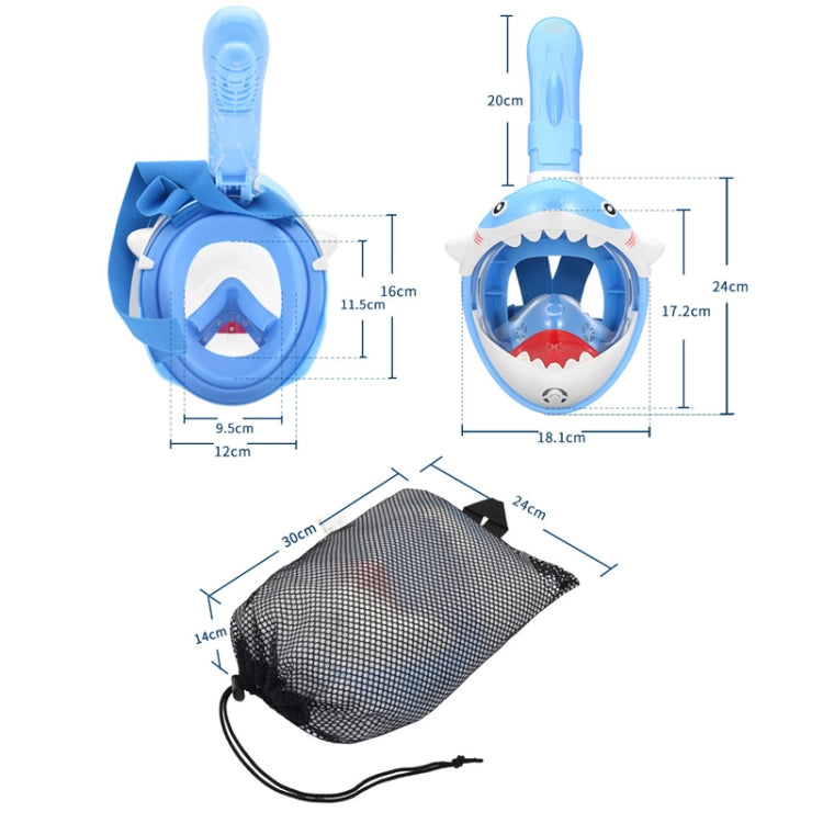 Cartoon Kids Full Dry Diving Mask Swimming Anti-Fog Snorkeling Mask, Size: XS(Shark Pink) - Diving Mask by PMC TechLife | Online Shopping South Africa | PMC TechLife | Buy Now Pay Later Mobicred