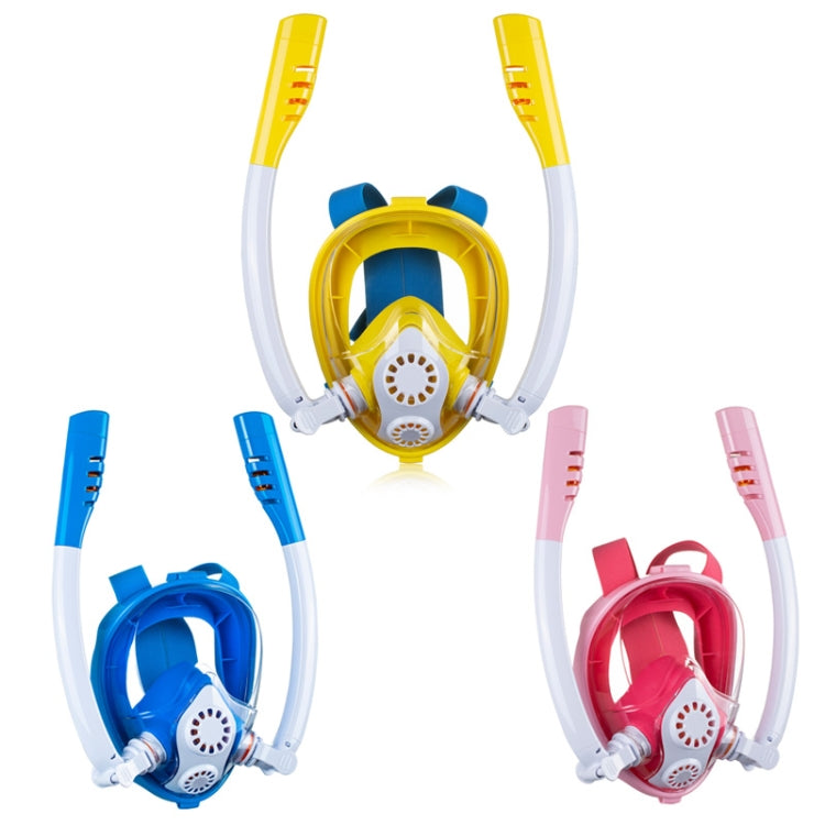 Kids Double Tube Full Dry Silicone Diving  Snorkeling Mask Swimming Glasses, Size: XS(White Blue) - Diving Mask by PMC TechLife | Online Shopping South Africa | PMC TechLife | Buy Now Pay Later Mobicred