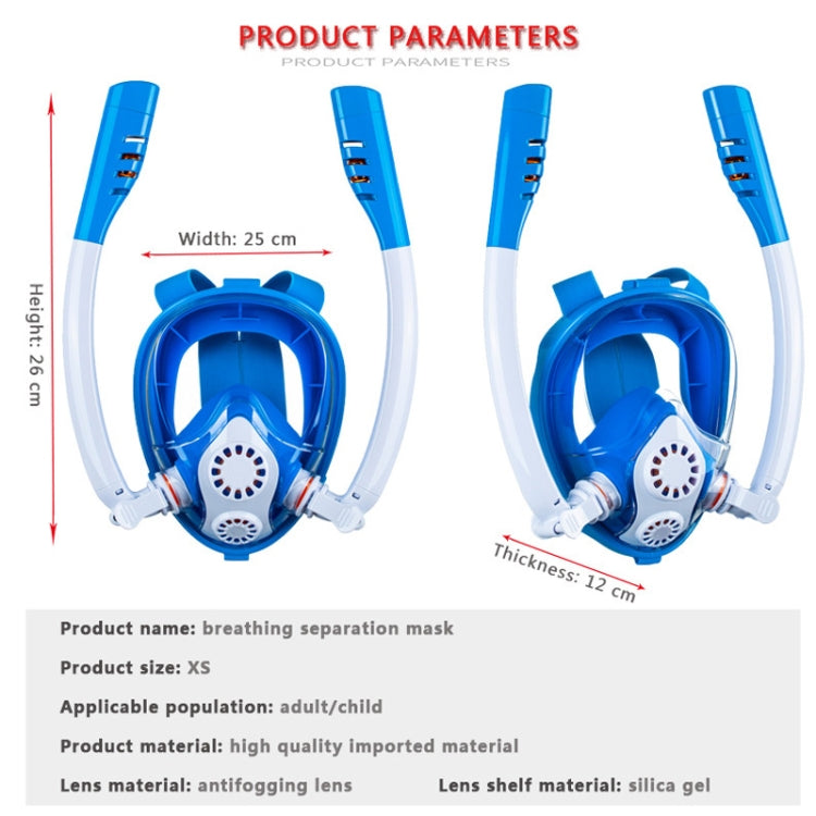 Kids Double Tube Full Dry Silicone Diving  Snorkeling Mask Swimming Glasses, Size: XS(White Pink) - Diving Mask by PMC TechLife | Online Shopping South Africa | PMC TechLife | Buy Now Pay Later Mobicred