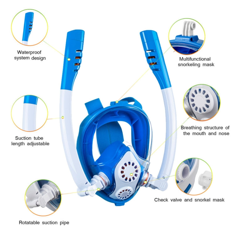 Kids Double Tube Full Dry Silicone Diving  Snorkeling Mask Swimming Glasses, Size: XS(White Pink) - Diving Mask by PMC TechLife | Online Shopping South Africa | PMC TechLife | Buy Now Pay Later Mobicred