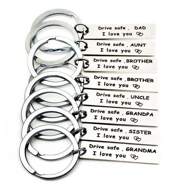 10 PCS C1010 Drive Safe Stainless Steel Tag Keychain 10x40mm(DAD) - Key Rings by PMC TechLife | Online Shopping South Africa | PMC TechLife | Buy Now Pay Later Mobicred