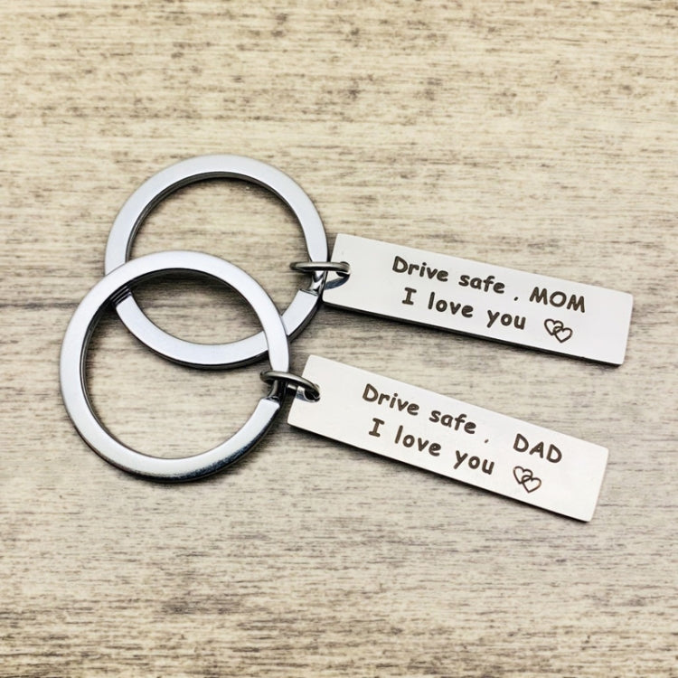 10 PCS C1010 Drive Safe Stainless Steel Tag Keychain 10x40mm(DAD) - Key Rings by PMC TechLife | Online Shopping South Africa | PMC TechLife | Buy Now Pay Later Mobicred