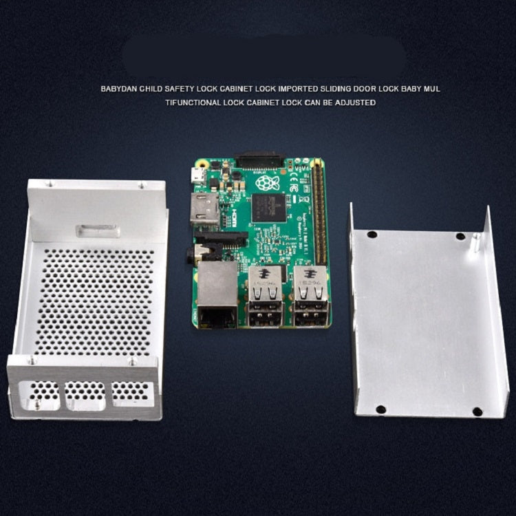 Aluminum Alloy Shell Grid Cooling Box For Raspberry Pi 3 Model B Pi 2/B + Black with Fan - Raspberry Pi Accessories by PMC TechLife | Online Shopping South Africa | PMC TechLife | Buy Now Pay Later Mobicred