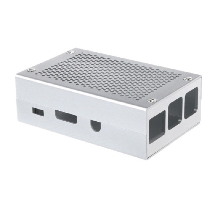Aluminum Alloy Shell Grid Cooling Box For Raspberry Pi 3 Model B Pi 2/B + Silver - Raspberry Pi Accessories by PMC TechLife | Online Shopping South Africa | PMC TechLife | Buy Now Pay Later Mobicred