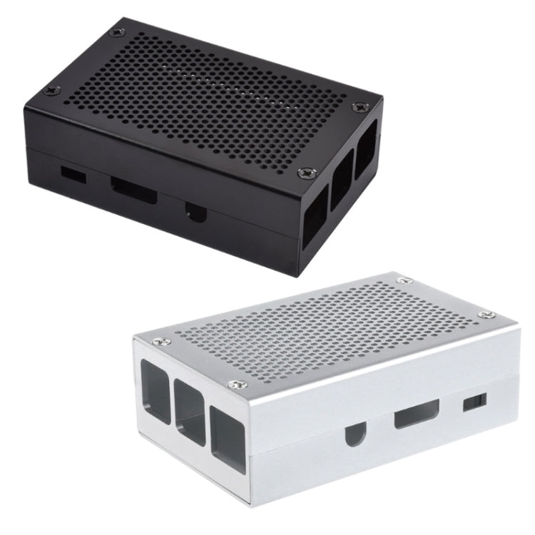 Aluminum Alloy Shell Grid Cooling Box For Raspberry Pi 3 Model B Pi 2/B + Silver - Raspberry Pi Accessories by PMC TechLife | Online Shopping South Africa | PMC TechLife | Buy Now Pay Later Mobicred