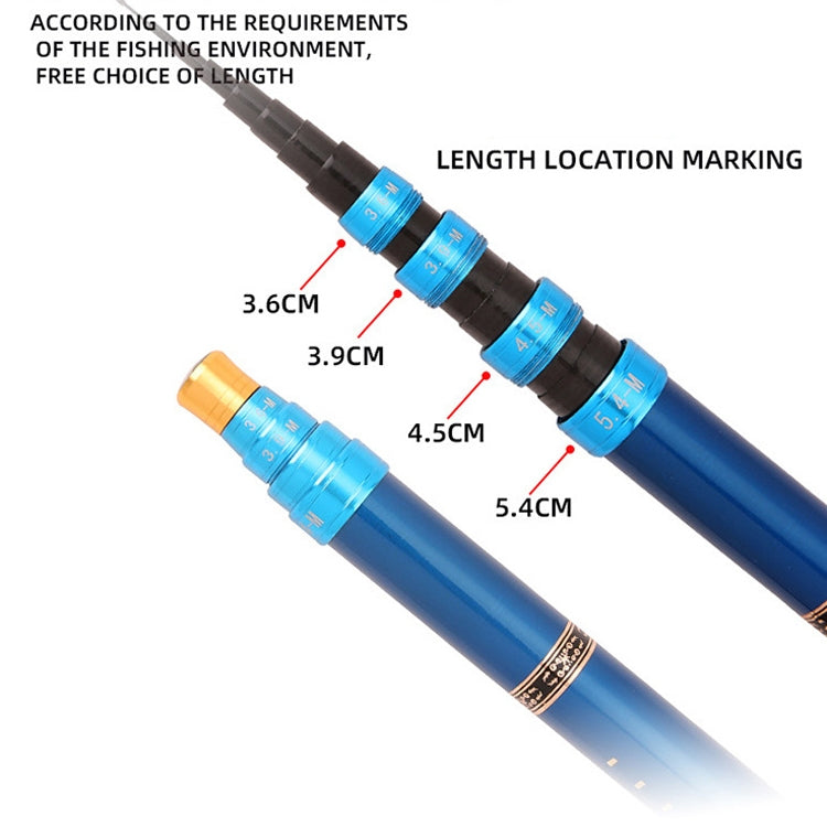 Carbon Short Section Fishing Rod Short Section Positioning Handle Rod, Length: 3.6m(Blue) - Fishing Rods & Accessories by PMC TechLife | Online Shopping South Africa | PMC TechLife | Buy Now Pay Later Mobicred