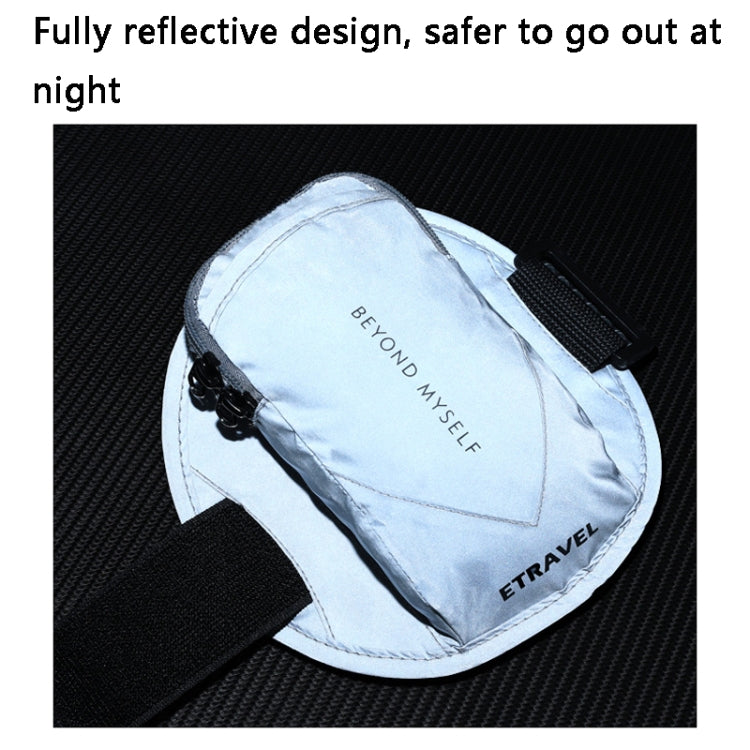 ETRAVEL SBB03 Outdoor Running Mobile Phone Wrist Arm Bag(Reflective Silver Gray) - Other by ETRAVEL | Online Shopping South Africa | PMC TechLife | Buy Now Pay Later Mobicred