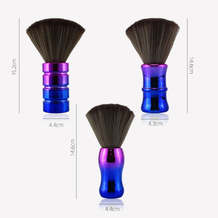 Electroplating Broken Hair Brush Haircut Neck Cleaning Brush( Round Handle Gradient Yellow Purple) - free shipping - PMC TechLife - Order now!