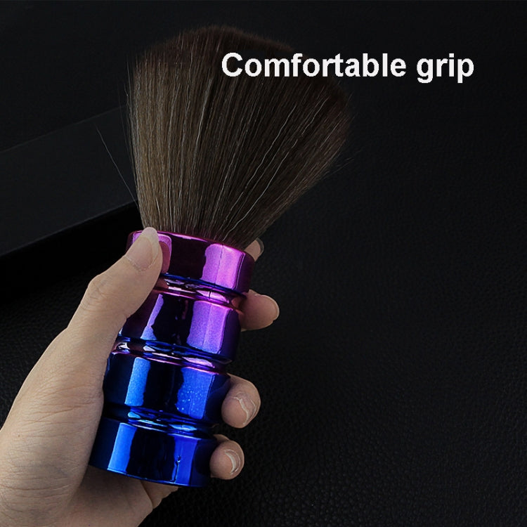 Electroplating Broken Hair Brush Haircut Neck Cleaning Brush( Round Handle Gradient Yellow Purple) - free shipping - PMC TechLife - Order now!