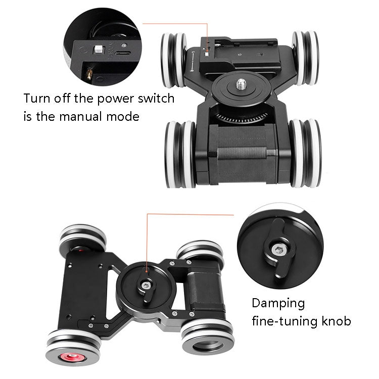 Tank 2 Electric Slide Rail Rolling Dolly Car Without Battery(Black) - Camera Dolly by PMC TechLife | Online Shopping South Africa | PMC TechLife | Buy Now Pay Later Mobicred