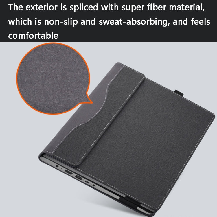 13.5 Inch Multifunctional PU Leather Laptop Sleeve For Microsoft Surface Laptop 1/2/3/4(Gentleman Gray) - free shipping - PMC Jewellery - Order now!