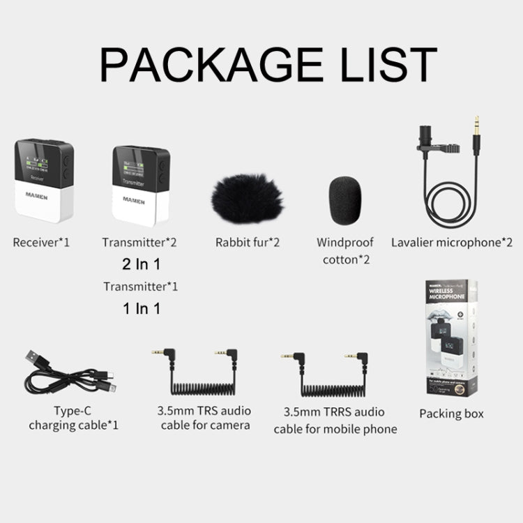 MAMEN KT-W1 Live Single-Reverse Camera Microphone, Specification: 2 in 1 - free shipping - PMC TechLife - Order now!