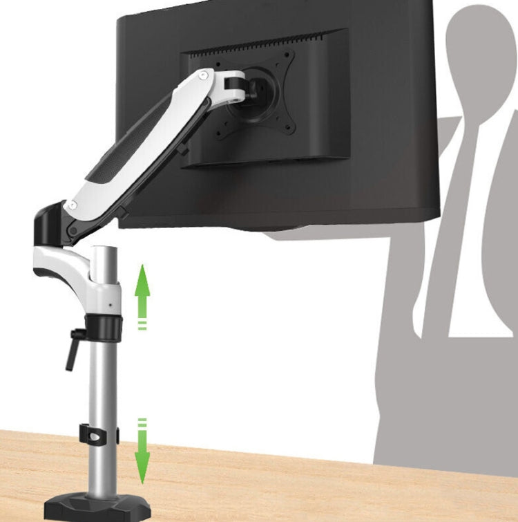 Gibbon Mounts Desktop Lifting Rotating Computer Monitor Stand, Specification Table Clip White GM112C - free shipping - PMC Jewellery - Order now!