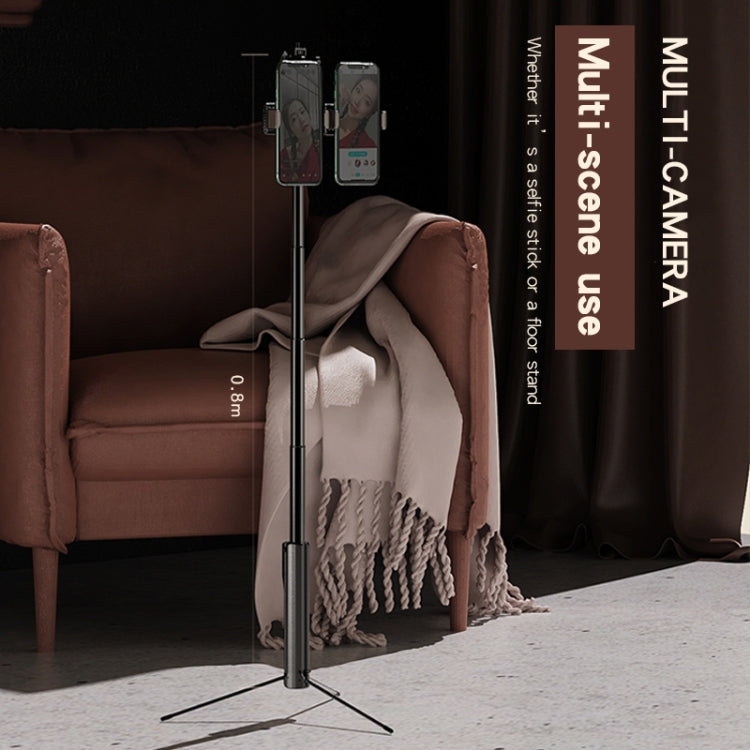 CYKE A22 Bluetooth Remote Control With Tripod Photo Live Bracket A22-80CM-Black (Dual Camera) - Selfie Sticks by CYKE | Online Shopping South Africa | PMC TechLife | Buy Now Pay Later Mobicred