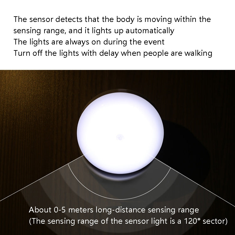 DMK-6PL Kitchen Cabinet Body Infrared Sensing Lamp, Style: Rotate Charging(Warm Yellow Light) - Sensor LED Lights by PMC TechLife | Online Shopping South Africa | PMC TechLife | Buy Now Pay Later Mobicred