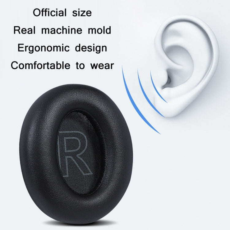 2pcs Protein Leather Sponge Earphone Cover For Anker Soundcore Life Q35 (Black) - Earmuff & Pad by PMc TechLife | Online Shopping South Africa | PMc TechLife | Buy Now Pay Later Mobicred