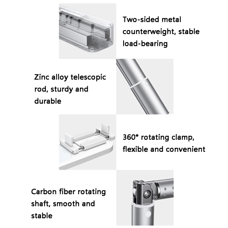 V6 360-Degree Rotating Double-Sided Light-Filling Live Bracket(White) - Stand by PMC TechLife | Online Shopping South Africa | PMC TechLife | Buy Now Pay Later Mobicred