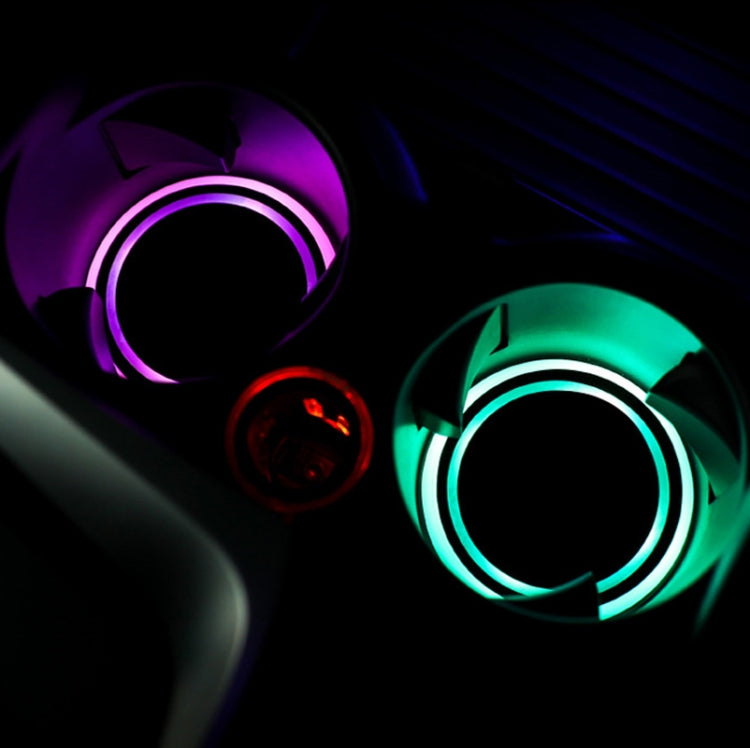 1 Pair 68mm LED Smart Light-Emitting Coaster Light Car Cup Slot Atmosphere Light(Genesis) - Car Drink Holders by PMC TechLife | Online Shopping South Africa | PMC TechLife | Buy Now Pay Later Mobicred