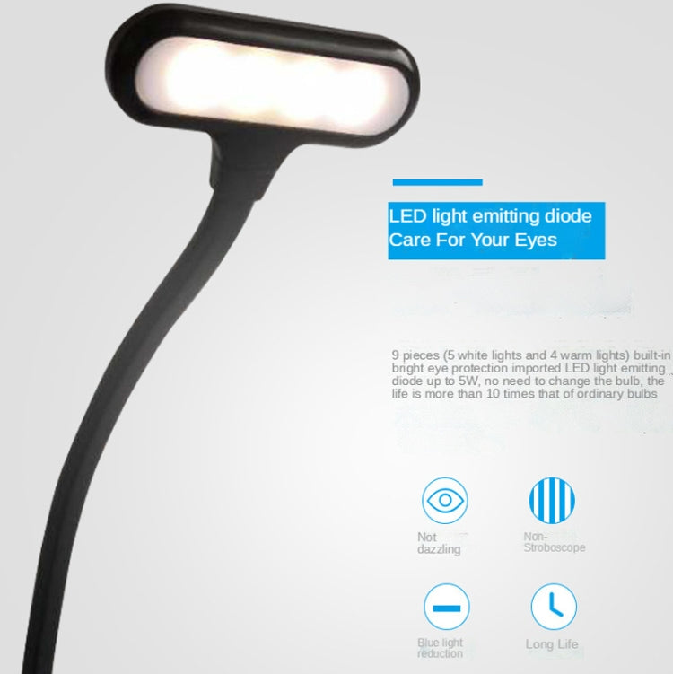 8021 Mini Book Clip Light LED Music Score Eye Protection Reading Lamp(Black) - Desk Lamps by PMc TechLife | Online Shopping South Africa | PMc TechLife | Buy Now Pay Later Mobicred