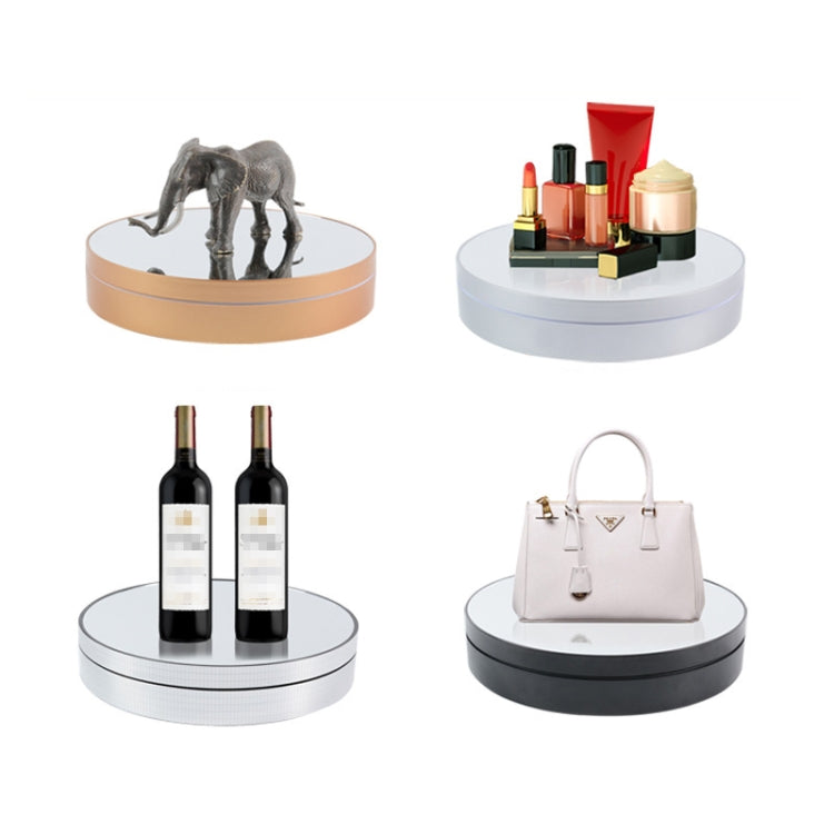 25cm Adjustable Speed Electric Rotating Display Stand Video Shooting Props Turntable(Silver Mirror) -  by PMC TechLife | Online Shopping South Africa | PMC TechLife | Buy Now Pay Later Mobicred