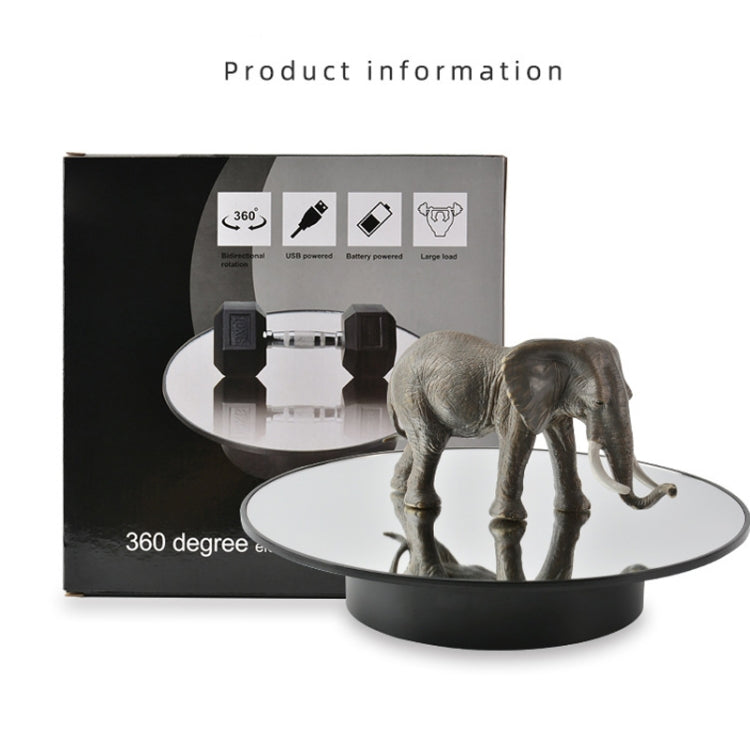 25cm USB Power Rotating Display Stand Video Shooting Props Turntable(Silver Mirror) -  by PMC TechLife | Online Shopping South Africa | PMC TechLife | Buy Now Pay Later Mobicred