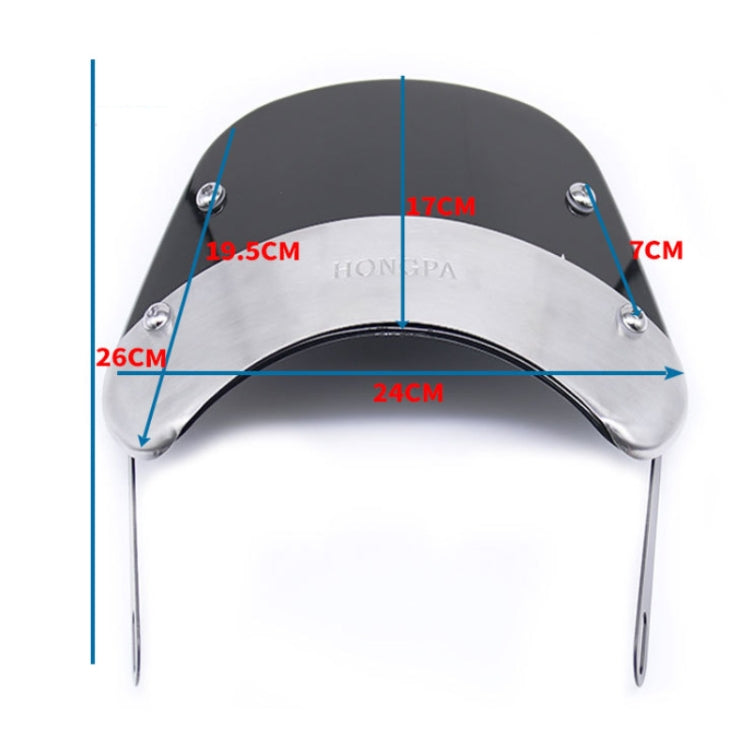HONGPA DY-002 5-7 Inch Retro Motorcycle Modified PC Windshield(Smoked) - Others by PMC TechLife | Online Shopping South Africa | PMC TechLife | Buy Now Pay Later Mobicred