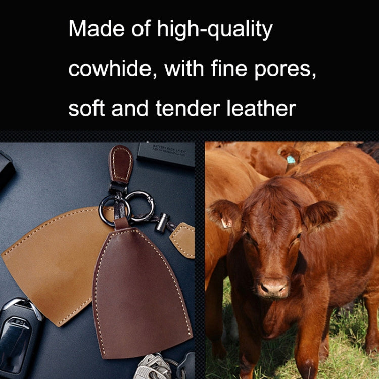 18Y-009 Vintage Handmade Leather Car Pull-Out Key Case(Oil Wax Skin Camel) - Car Key Cases by PMC TechLife | Online Shopping South Africa | PMC TechLife | Buy Now Pay Later Mobicred