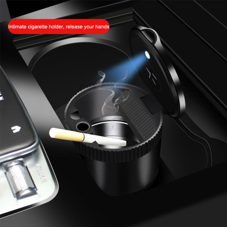 Car Ashtray With LED Ambient Light(Silver) - Ashtrays by PMC Jewellery | Online Shopping South Africa | PMC Jewellery | Buy Now Pay Later Mobicred
