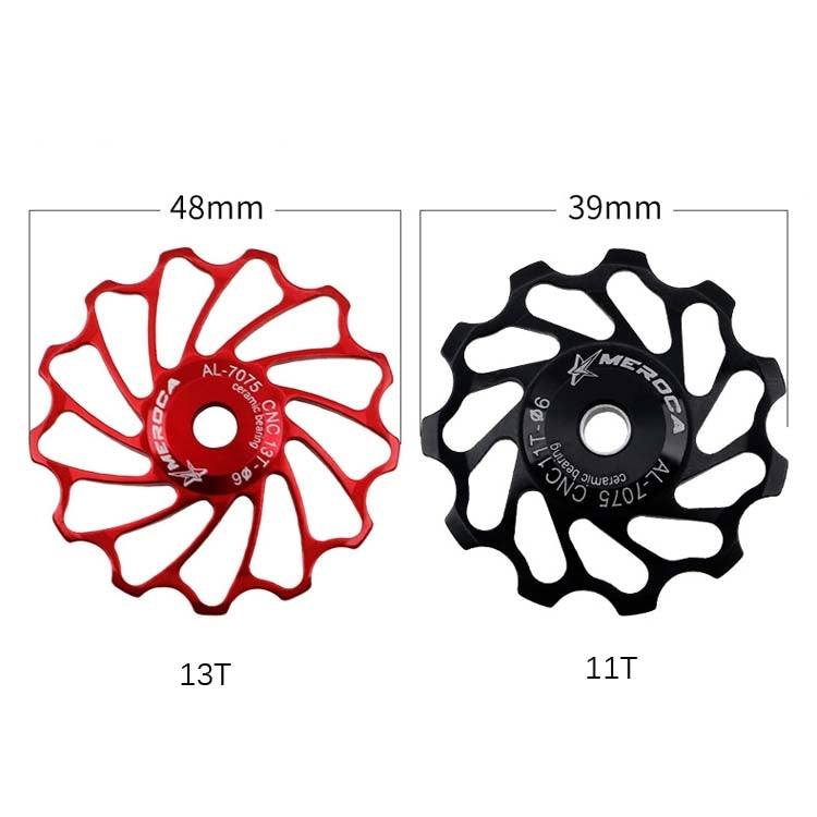 MEROCA Ceramic Bearing Mountain Bike Guide Wheel(11T Red) - Guide wheels by MEROCA | Online Shopping South Africa | PMc TechLife | Buy Now Pay Later Mobicred