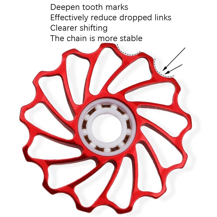 MEROCA Ceramic Bearing Mountain Bike Guide Wheel(13T Red) - Guide wheels by MEROCA | Online Shopping South Africa | PMc TechLife | Buy Now Pay Later Mobicred