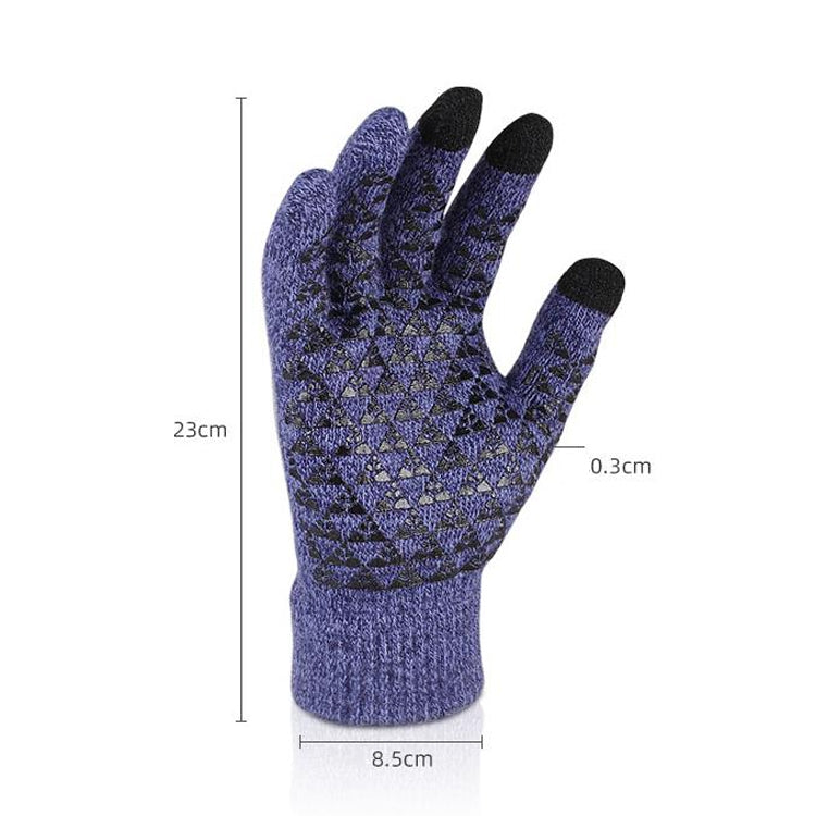 1 Pair Thick Velvet Touch Screen Knitted Warm Gloves, Size: Free Size(Black) - Full Finger Gloves by PMC TechLife | Online Shopping South Africa | PMC TechLife | Buy Now Pay Later Mobicred