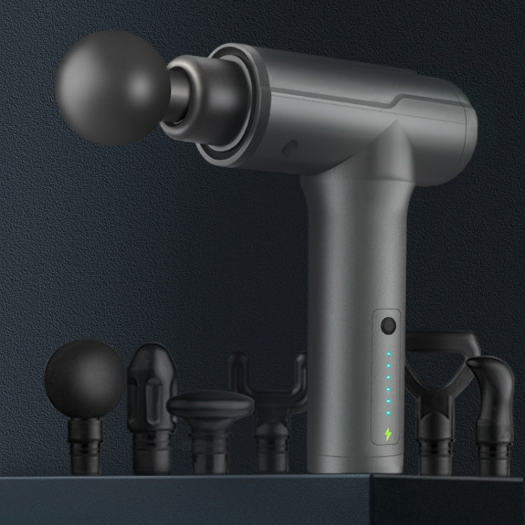BG-128 6-speed Mini Convenient Massage Gun With 6 Massage Heads,CN Plug(Gray) - free shipping - PMC TechLife - Order now!