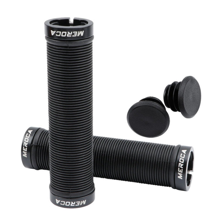 MEROCA Mountain Bike Anti-slip Shock Absorber Riding Grip Cover, Style: Bilateral Lock Thread ME15 Black - Bicycle Grips by MEROCA | Online Shopping South Africa | PMc TechLife | Buy Now Pay Later Mobicred