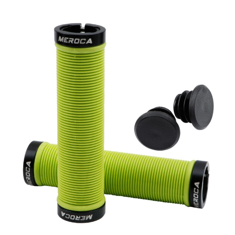 MEROCA Mountain Bike Anti-slip Shock Absorber Riding Grip Cover, Style: Bilateral Lock Thread ME15 Green - Bicycle Grips by MEROCA | Online Shopping South Africa | PMc TechLife | Buy Now Pay Later Mobicred