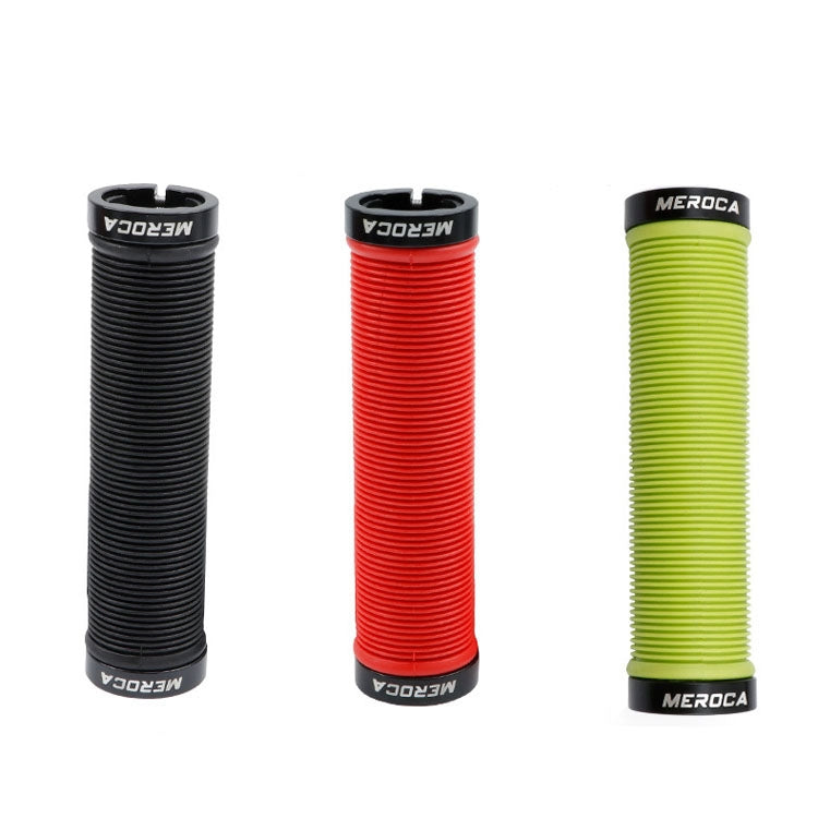 MEROCA Mountain Bike Anti-slip Shock Absorber Riding Grip Cover, Style: Bilateral Lock Thread ME15 Green - Bicycle Grips by MEROCA | Online Shopping South Africa | PMc TechLife | Buy Now Pay Later Mobicred