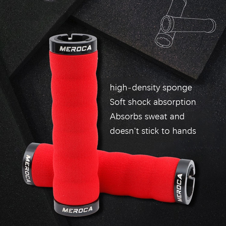 MEROCA Mountain Bike Anti-slip Shock Absorber Riding Grip Cover, Style: Bilateral Lock Sponge ME30 Red - Bicycle Grips by MEROCA | Online Shopping South Africa | PMc TechLife | Buy Now Pay Later Mobicred