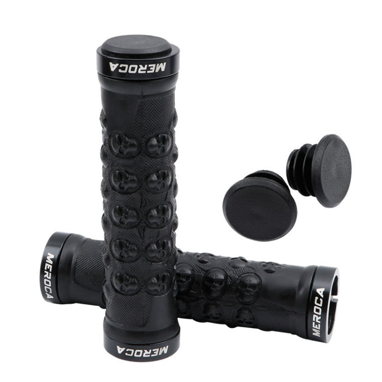 MEROCA Mountain Bike Anti-slip Shock Absorber Riding Grip Cover, Style: Bilateral Lock Skull ME23 Black - Bicycle Grips by MEROCA | Online Shopping South Africa | PMc TechLife | Buy Now Pay Later Mobicred