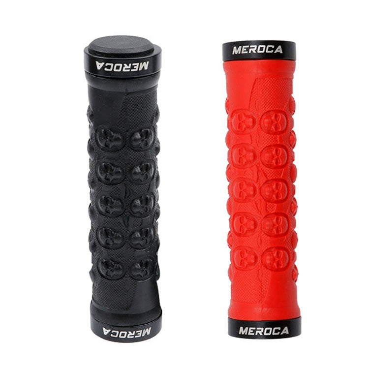 MEROCA Mountain Bike Anti-slip Shock Absorber Riding Grip Cover, Style: Bilateral Lock Skull ME23 Black - Bicycle Grips by MEROCA | Online Shopping South Africa | PMc TechLife | Buy Now Pay Later Mobicred